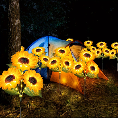 Solar Sunflower Garden Lights Outdoor Stake, Dimmable 2-Pack