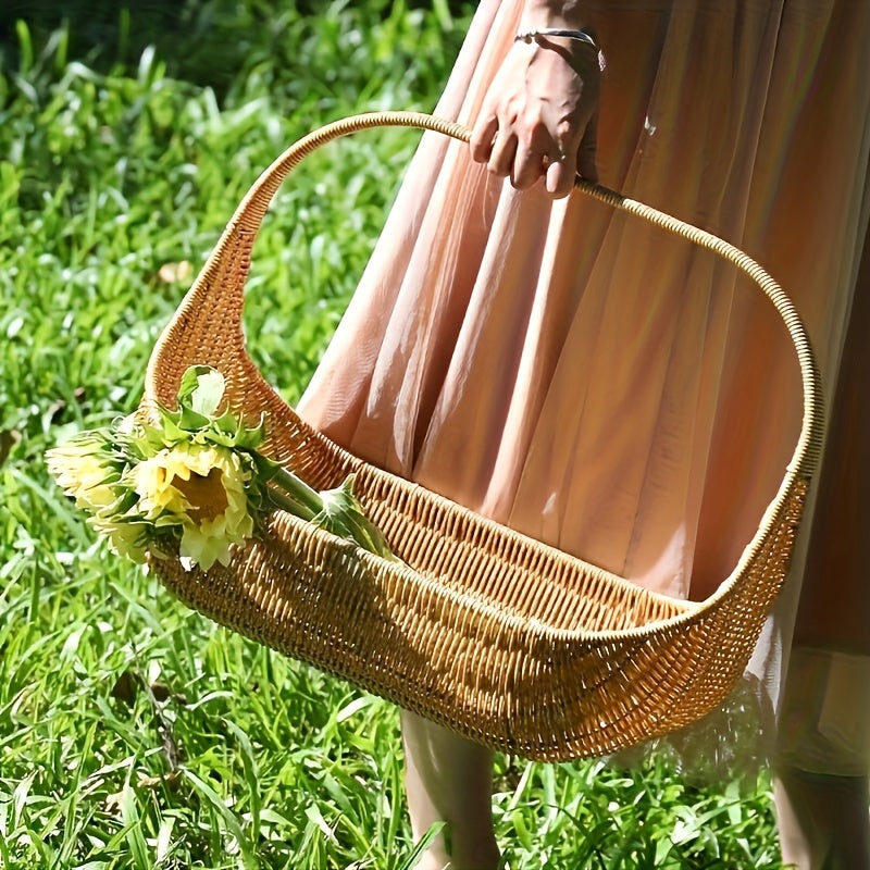 Wicker Picnic Basket | Wedding Gift Flower Fruit Outdoor