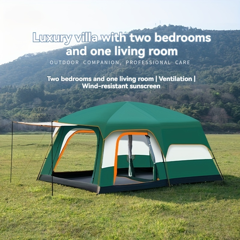Large Camping Tent 2-Room Family Cabin 6-12 Person Mosquito Net