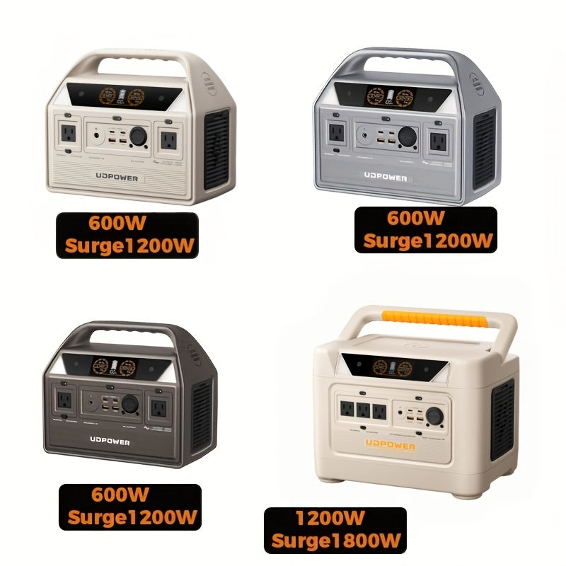 LiFePO4 Power Station 600W 595Wh Solar Generator 9 Outputs AC PD USB-C DC LED for Home Camping RV Travel Emergency Backup Off-Grid Power Supply