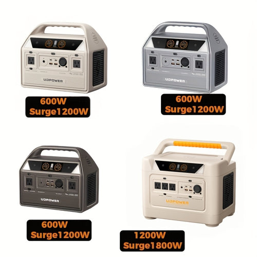 LiFePO4 Power Station 600W 595Wh Solar Generator 9 Outputs AC PD USB-C DC LED for Home Camping RV Travel Emergency Backup Off-Grid Power Supply