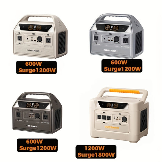 LiFePO4 Power Station 600W 595Wh Solar Generator 9 Outputs AC PD USB-C DC LED for Home Camping RV Travel Emergency Backup Off-Grid Power Supply