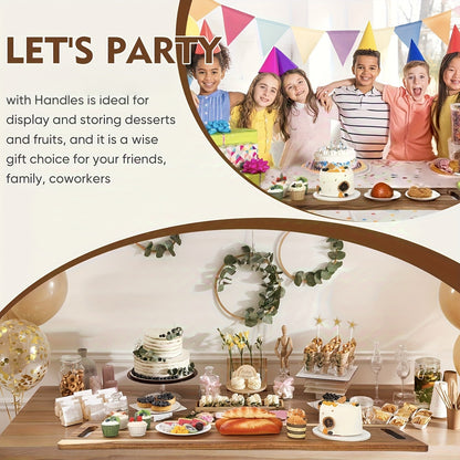 Charcuterie Board Wood 36x11 Extra Long Serving Board with Handles & 2 Display Bases for Parties Wedding Camping Easter Gifts