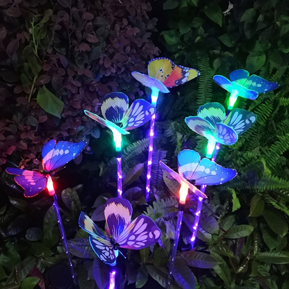 Solar Butterfly Garden Lights 6-Pack, Color Changing Waterproof