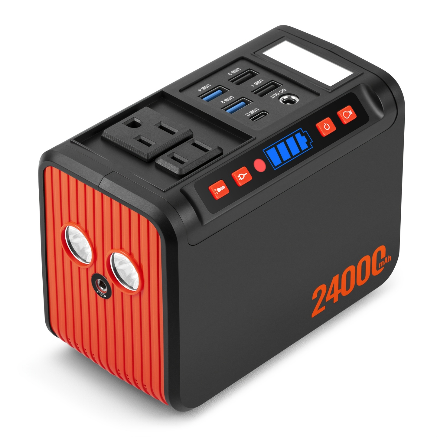 Outdoor Power Bank Portable Power Station 88Wh/222Wh – 100W/250W, 2×110V AC, DC/USB/USB-C, LED Light, Optional 40W Solar Panel for Camping, Hiking & Emergency