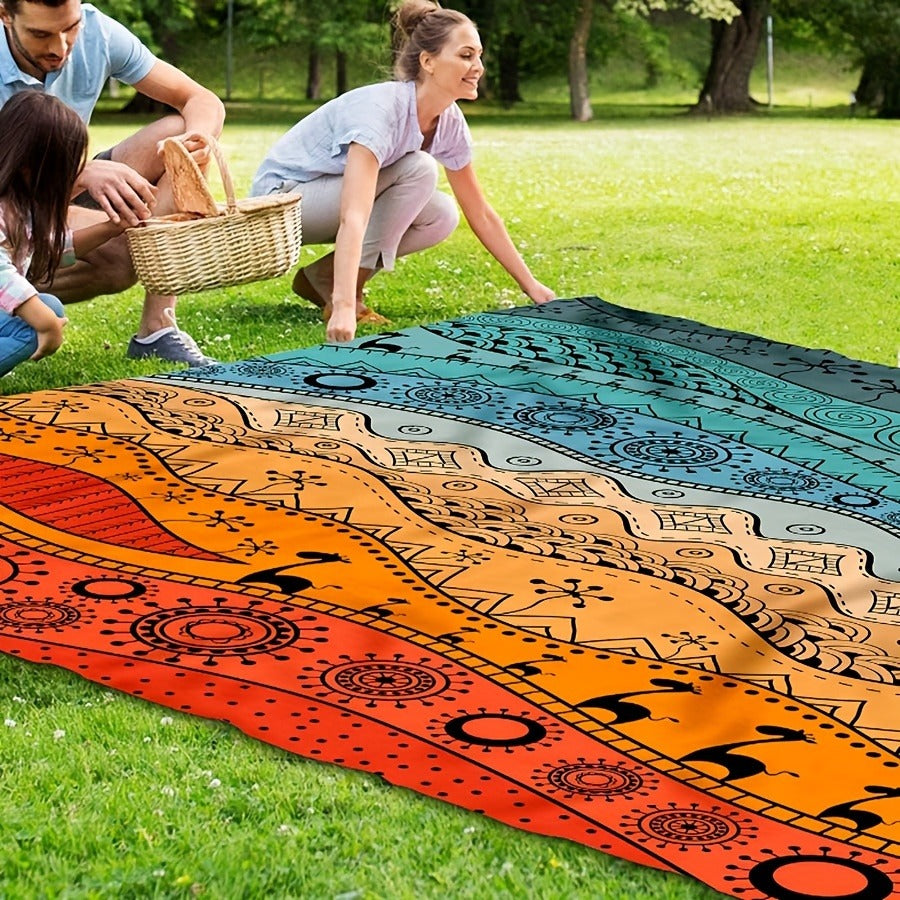 Sandproof Beach Blanket Oversized Extra Large Quick Dry Picnic Mat for Beach Camping Travel – Bohemia Dolphin Sailor Turtle Fish Patterns, 2-10 Adults