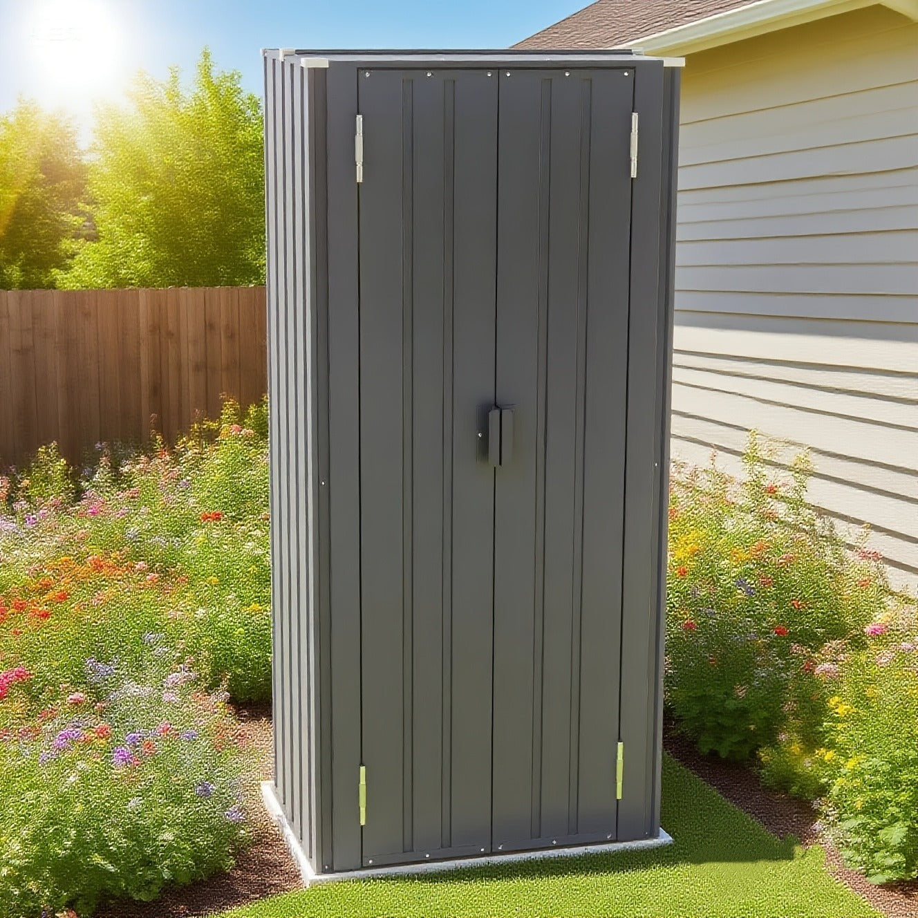 Metal Deck Box Lockable Waterproof Outdoor Storage 22/28 Cuft