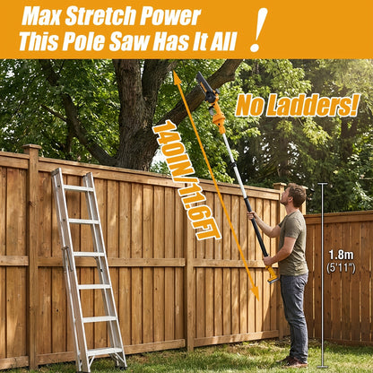 Mini Chainsaw Cordless 6-Inch Brushless with 20V 4.0Ah Rechargeable Battery, One-Hand Electric Handheld Chain Saw for Tree Trimming, Wood Cutting and Yard Work