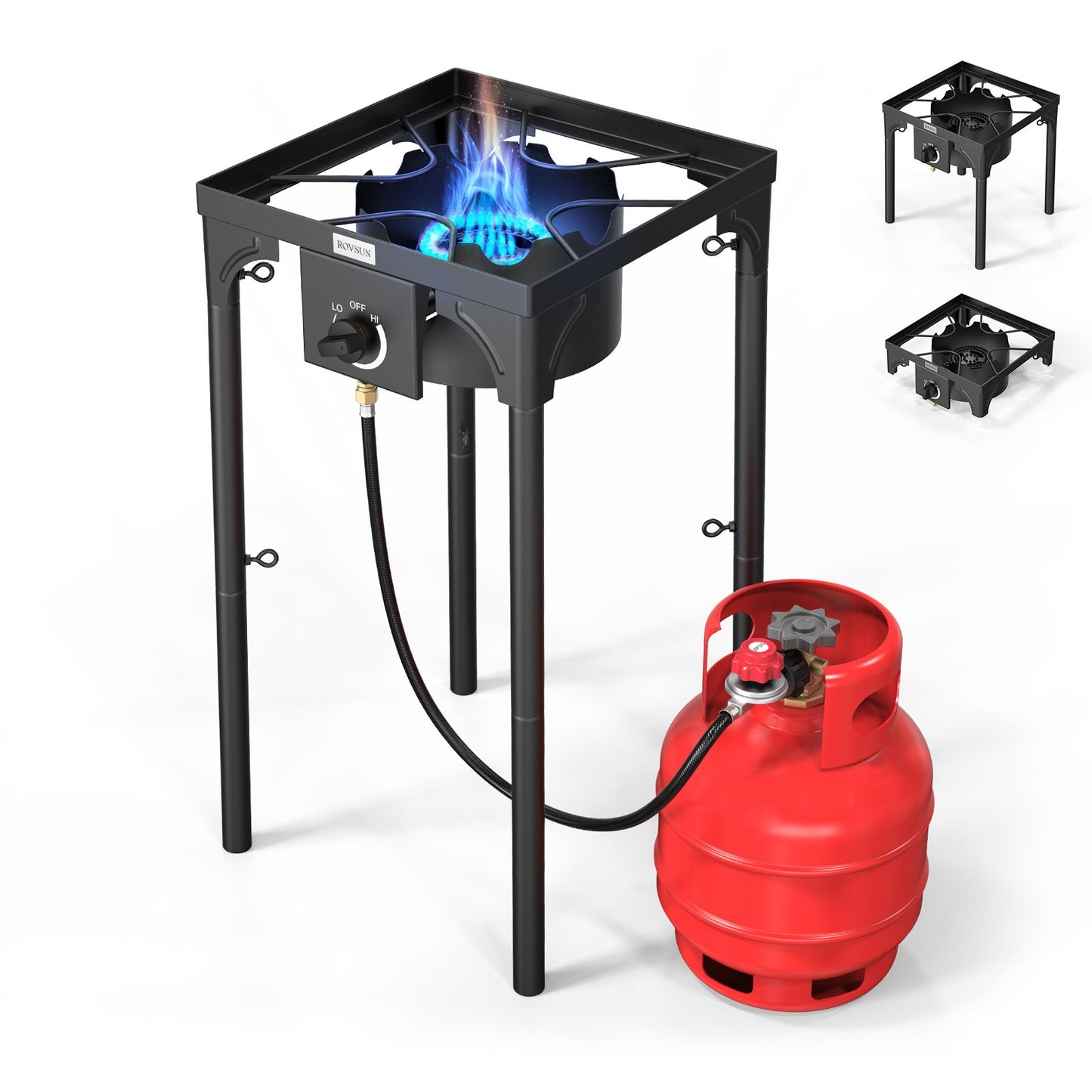 Outdoor Propane Burner Stove Cast Iron High Pressure Gas Cooker with Detachable Stand Legs
