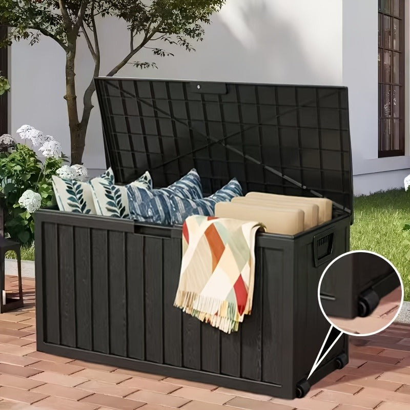 Outdoor Storage Chest 75 Gallon – Deck Box with Casters