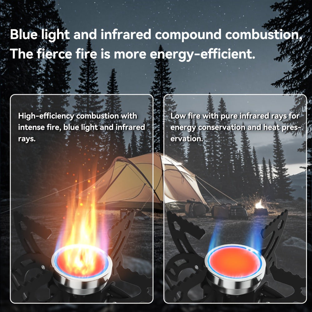 Infrared Camping Stove REDSUN FD1/FD3 | 3.0kW Windproof Portable Gas Stove with Collapsible Stand & EVA Case | Ideal for Hiking, Backpacking & Outdoor Cooking