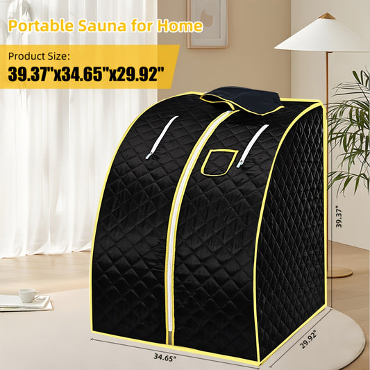 Portable Steam Sauna Tent with Remote Control & Foldable Chair, Personal Home Sauna Room for Detox Weight Loss Relaxation, Stainless Steel Stand, 87oz Steam Generator Included
