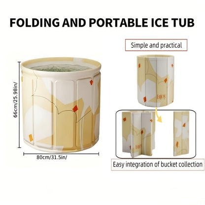 Thermal Insulated Bathtub Foldable Non-Inflatable for Adults – Hot & Cold Dual Use, Ice Bath Muscle Relief & Warm Soak, Space-Saving Home Spa Tub