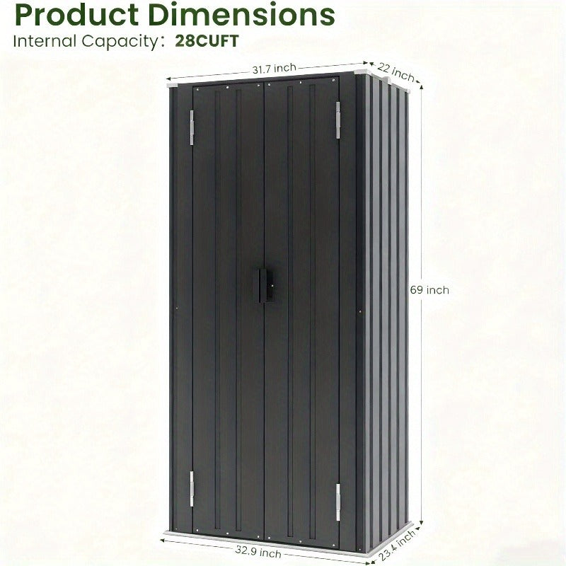 Outdoor Storage Shed Metal Garden Shed with Lockable Door