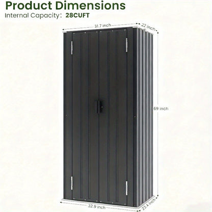 Outdoor Storage Shed Metal Garden Shed with Lockable Door