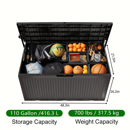 Resin Deck Box 100 Gallon Lockable Outdoor Storage – Patio & Garden