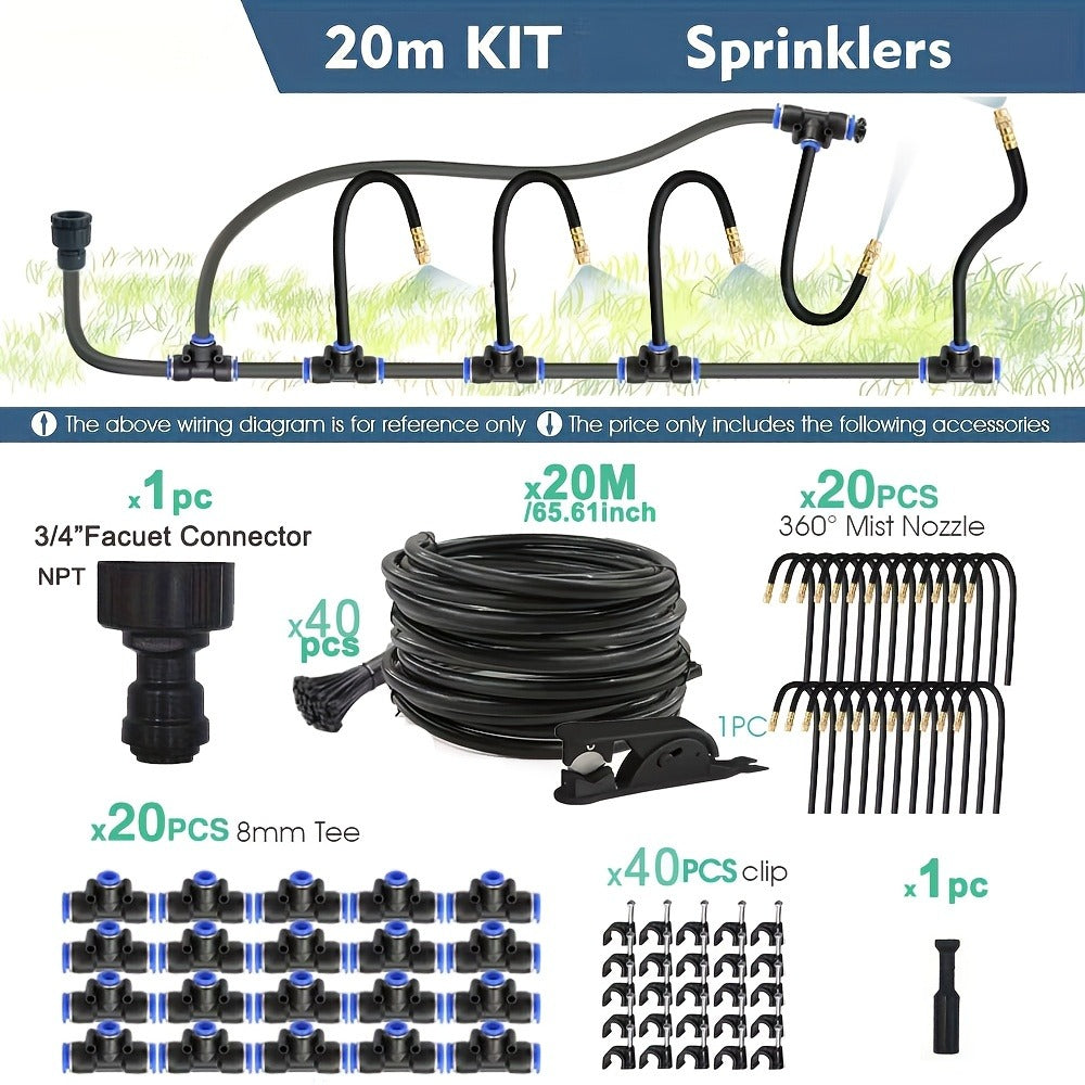 Drip Irrigation Kit Automatic Watering System Garden Sprinkler Misting Atomization Hose 5m–20m