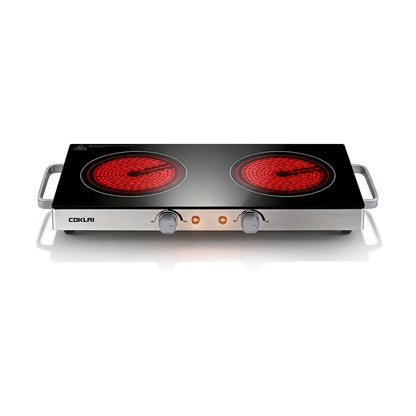 Portable Electric Stove Stainless Steel Single Burner Hot Plate with Temperature Control Easy Clean for Kitchen Dorm Camping RV Office Countertop Cooking 1000W