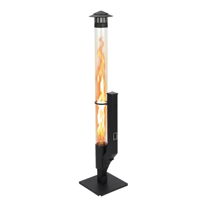 Outdoor Wood Pellet Patio Heater 56 Inch, Smokeless Portable Pellet Stove with Rain Cap, Viewing Window & Ash Tray – Backyard Porch Garden Camping Fire Pit