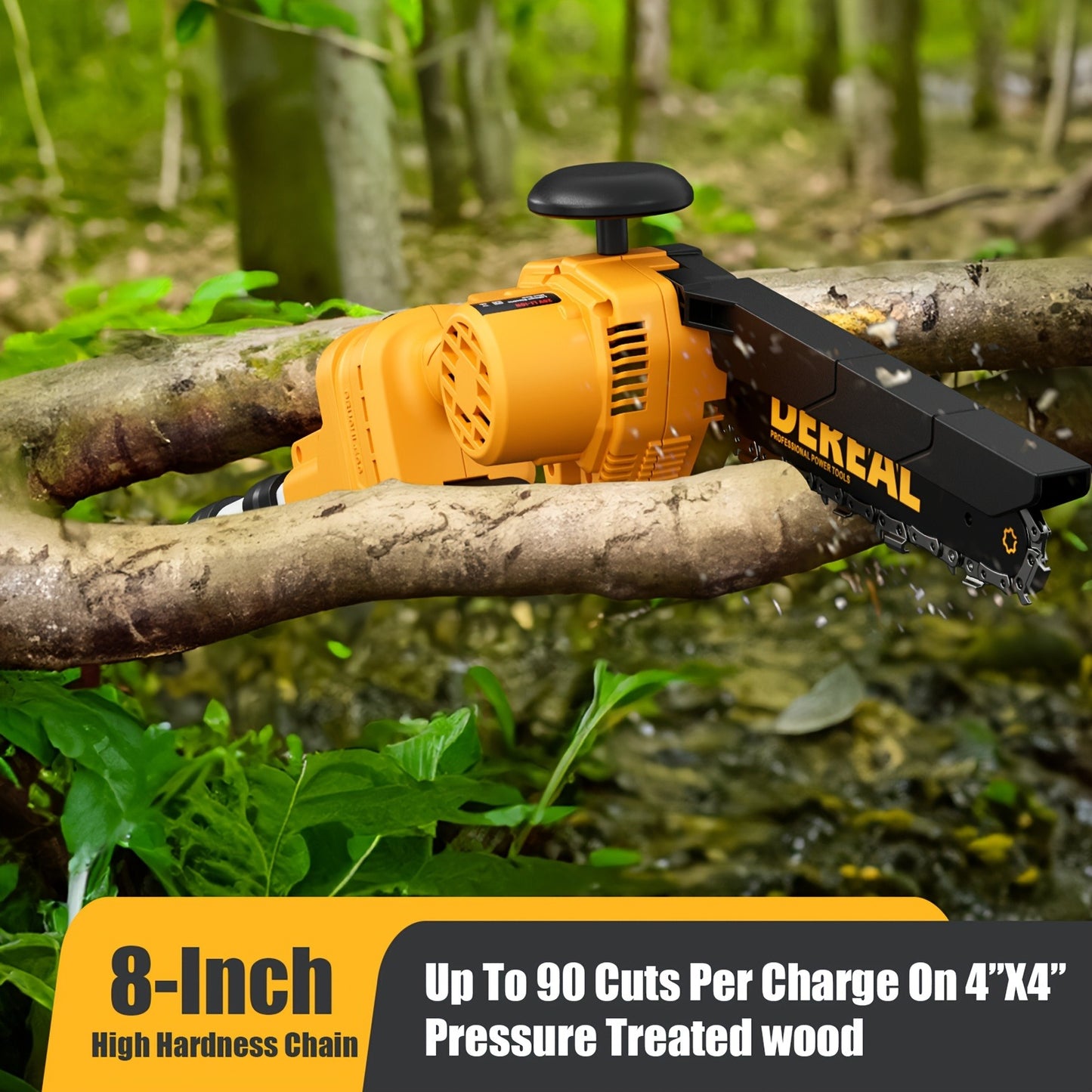 Telescopic Pole Saw Cordless Folding 6-Inch Electric with Ergonomic Compact Design, Battery-Powered Tree Pruner for Garden Pruning, Landscaping and Professional Cutting
