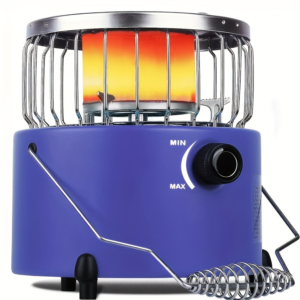 Camping Gas Stove Heater 9000 BTU 2-in-1 Portable Propane Indoor Outdoor Stove with Adjustable Flame, Stainless Steel 10.7x7 Inch, for Cooking, Heating & Emergency Preparedness — VAETTLO