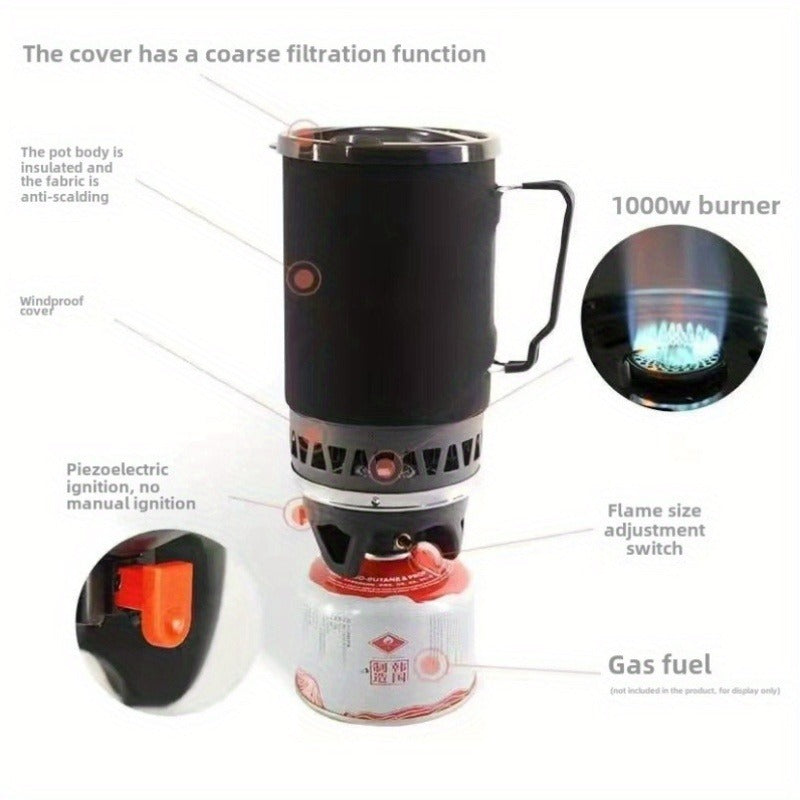 Camping Stove System 2pcs Set | Portable Propane Burner & Pot for Hiking Backpacking Outdoor Cooking