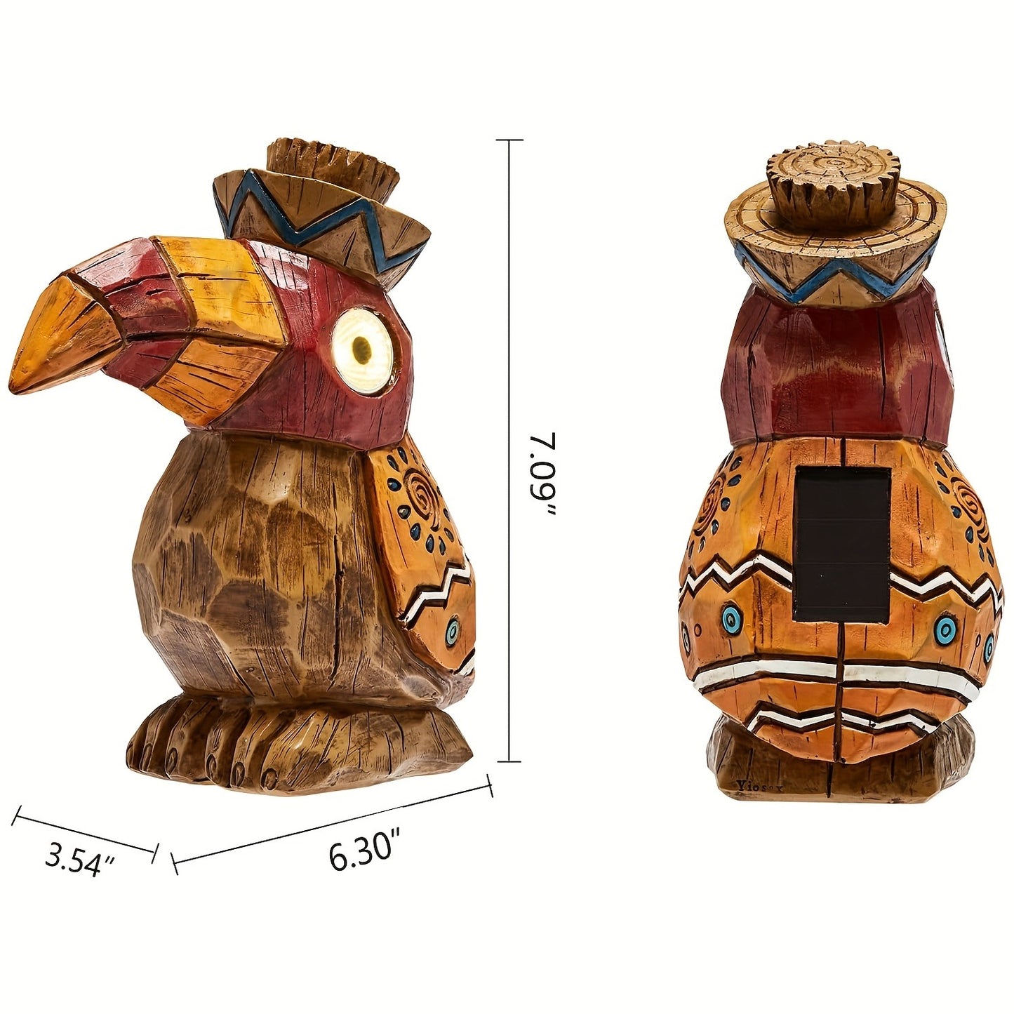 Solar Garden Statue – Tiki Woodpecker Bird Outdoor Light Sculpture for Patio, Pool & Yard Decor