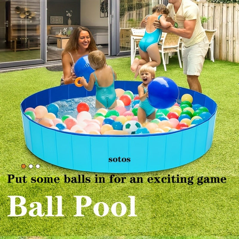 Foldable Dog Pool – Portable Hard Plastic Pet & Kids Swimming Pool, Anti-Slip Collapsible Bathtub for Indoor Outdoor Backyard Use, 3 Sizes