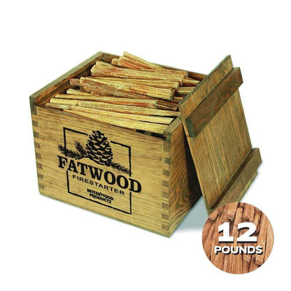 Waterproof Fatwood Fire Starter Wood Crate 12 lb 100% Natural Pine Resin Kindling Sticks for Fireplace Campfire BBQ Grill Fire Pit Pellet Stove Chemical-Free Organic