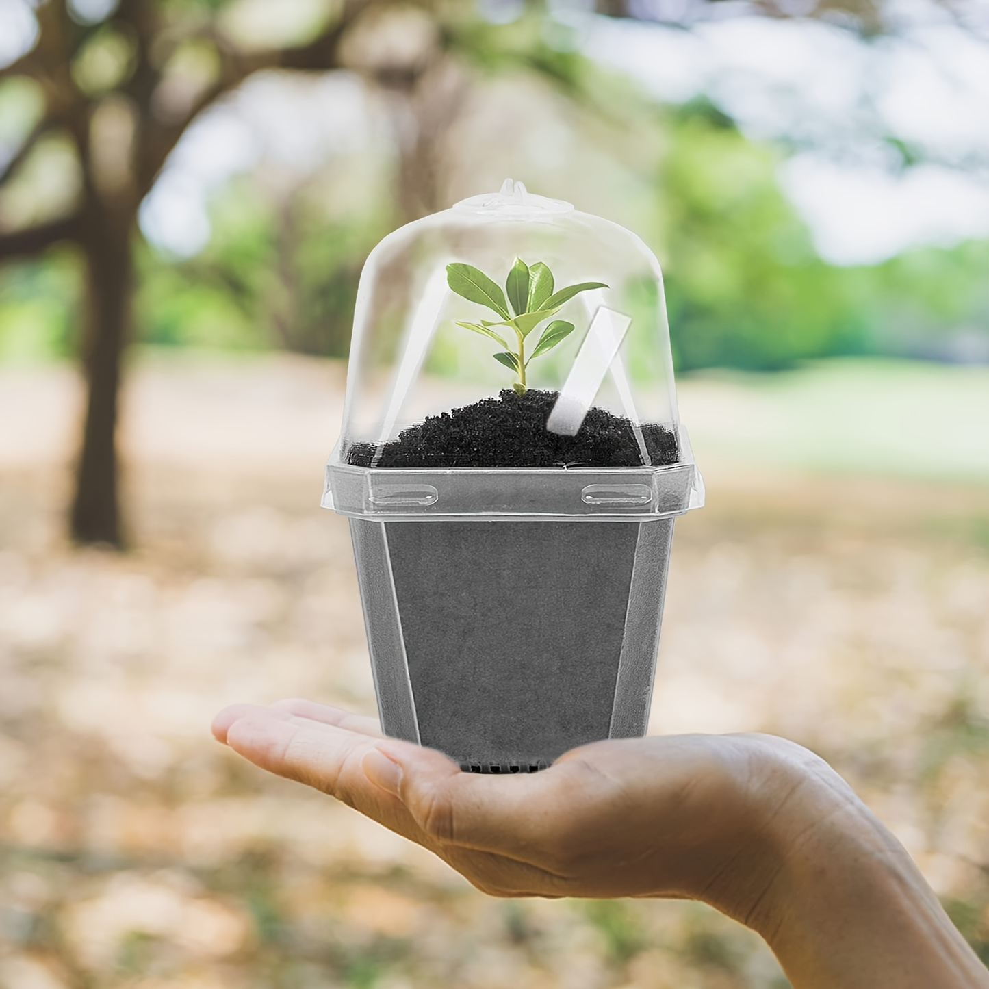 Clear Nursery Pots 3 Inch with Humidity Dome Lids 30pcs | Stackable Seed Starter Pots | Built-In Labels | Succulents Seedlings Cuttings Propagation