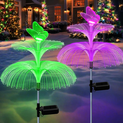Solar Jellyfish Butterfly Garden Lights 4-Pack Color Changing
