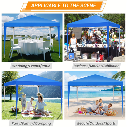Pop Up Canopy Tent 10x10ft UPF50+ Waterproof Portable Gazebo Sandbags