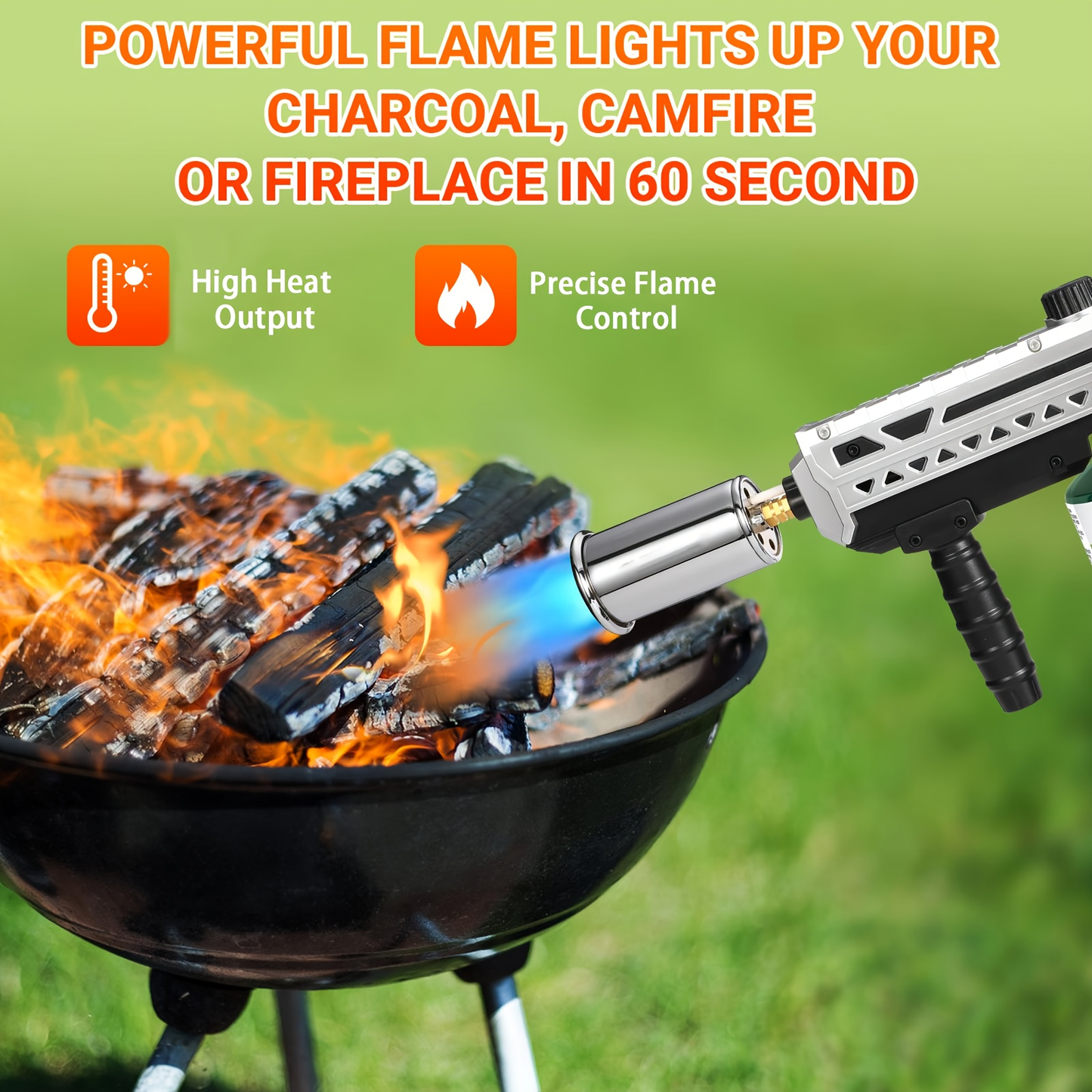 Propane Torch Flamethrower 24 Inch, Adjustable Flame Weed Burner & BBQ Grill Torch for Steak Searing, Charcoal Igniter, Campfire Starter, Creme Brulee, Sous Vide Cooking – Tank Not Included