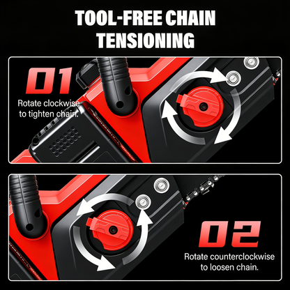Brushless Cordless Chainsaw 42V 1500W – 16-Inch Battery Powered Chainsaw Kit with 3 Chains, 45-80 Min Runtime, Wood Cutting & Tree Trimming