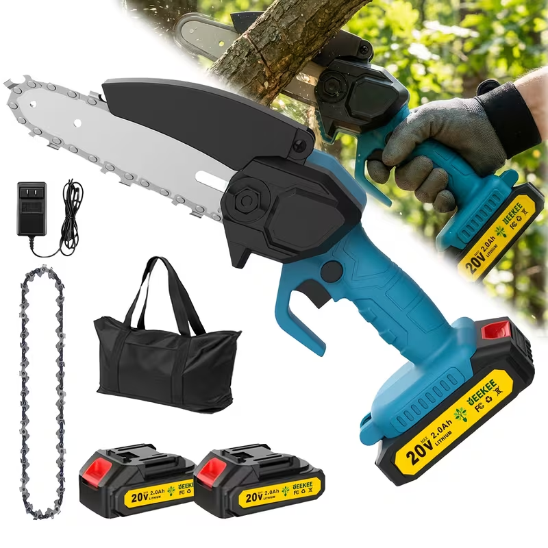 3-in-1 Cordless Pole Saw, Chainsaw & Leaf Blower – 5.8ft Telescopic Pole, 2 Batteries, for Tree Trimming, Gardening & Landscaping