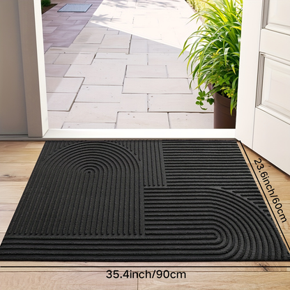 Non-Slip Door Mat Geometric Entryway Rug Indoor Outdoor Low Profile Floor Mat for Front Door Patio Home Decor