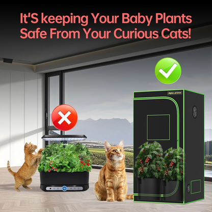 Grow Tent 1680D Thickened Mylar with Observation Window & Floor Tray | Pro-Grade Indoor Hydroponic Growing | 2x2 3x3 4x4 ft Multiple Size Options