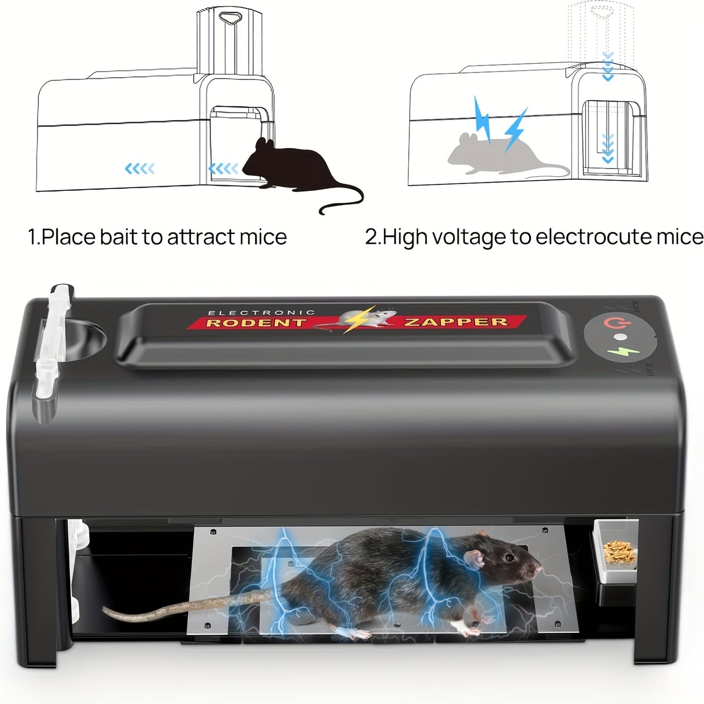 Electric Mouse Trap | High Voltage USB Battery Indoor Outdoor Pest