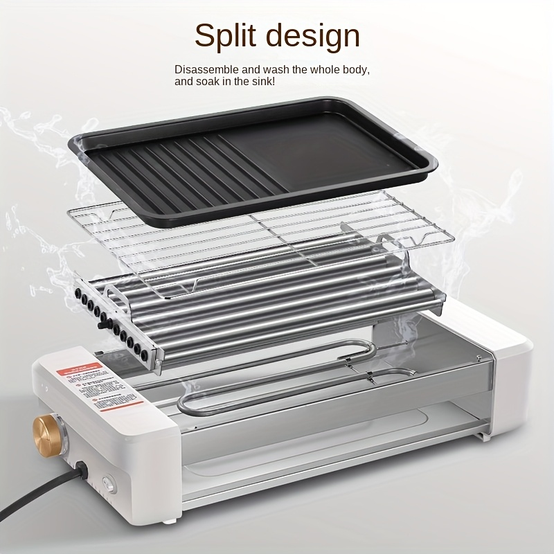 Sausage Grill 4-in-1 Multifunctional Electric Hot Dog Roller – Non-Stick Countertop Cooker with Adjustable Temperature, Detachable Panel, Silicone Oil Brush & Grill Holder – Easy Clean, Kitchen & Dorm Use