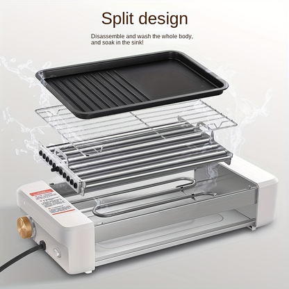Sausage Grill 4-in-1 Multifunctional Electric Hot Dog Roller – Non-Stick Countertop Cooker with Adjustable Temperature, Detachable Panel, Silicone Oil Brush & Grill Holder – Easy Clean, Kitchen & Dorm Use