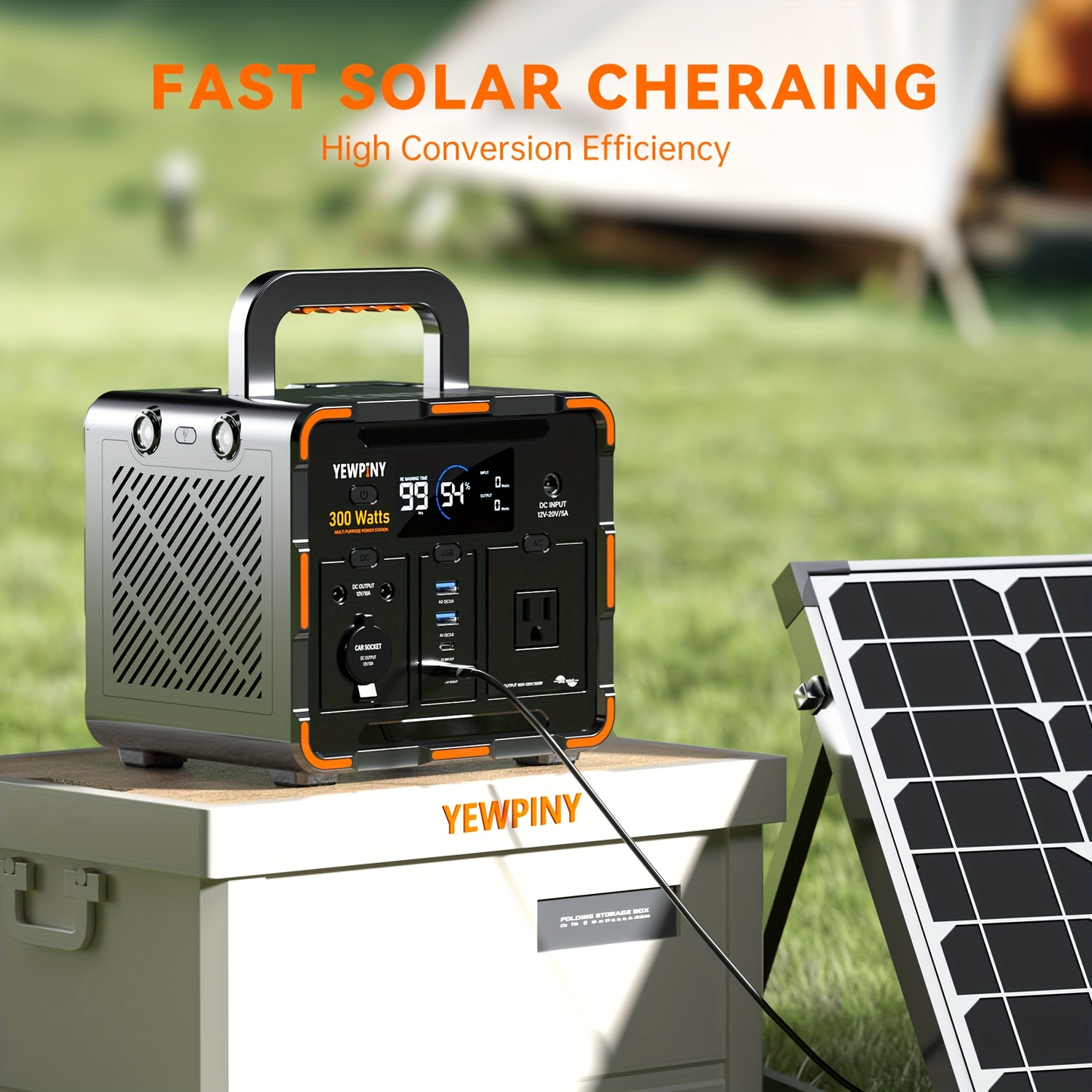 Outdoor Power Station 300W / 600W Fast Charging | 259Wh 599Wh Lithium Solar Generator AC DC USB | Camping Hunting Home Power Outage Backup