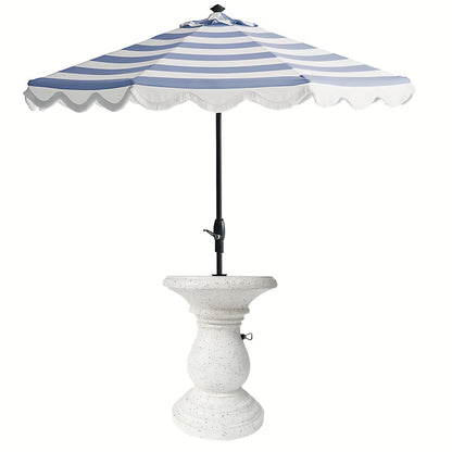 Outdoor Umbrella Side Table with Hole – Concrete Patio Table for Porch Poolside Picnic, Modern Durable Coffee Table