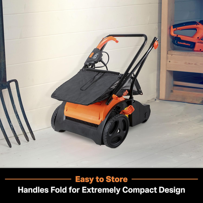 Electric Lawn Scarifier & Dethatcher 13" 12AMP 2-in-1 Aerator, 3400RPM Motor, 19 Cutting Positions, 6-Gallon Bag & Foldable Handle for Compact Storage