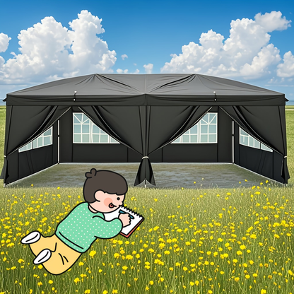 Outdoor Party Tent Waterproof Canopy Gazebo with Removable Sidewalls