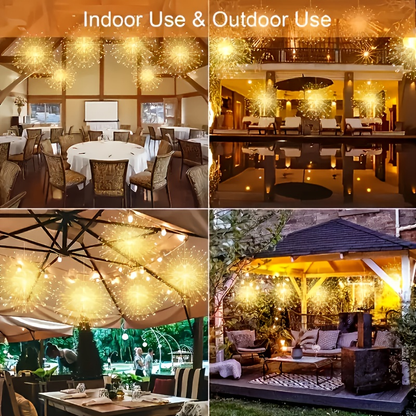 Meteor Shower Rain Lights Outdoor, 480 LED Solar Starburst Ball Lights 8 Tubes with Remote & Timer, IP44 Waterproof Falling Rain Drop Icicle String Lights for Christmas Tree Garden Party Wedding Decor