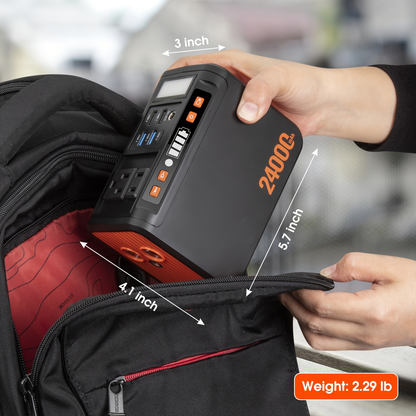 Outdoor Power Bank Portable Power Station 88Wh/222Wh – 100W/250W, 2×110V AC, DC/USB/USB-C, LED Light, Optional 40W Solar Panel for Camping, Hiking & Emergency