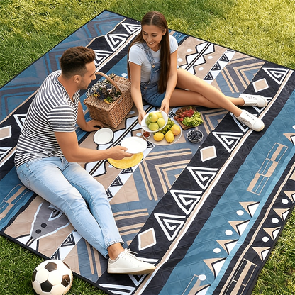 Sandproof Beach Blanket Oversized for 6-8 People Quick Dry Tear-Resistant Foldable Thick Mat for Picnic Camping Yoga Travel – Portable with Straps & Handle