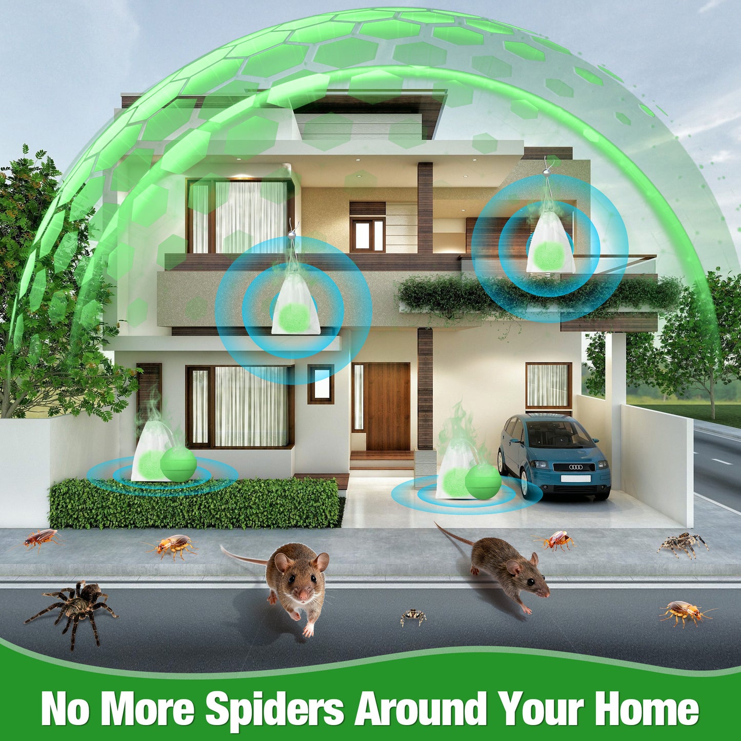 Peppermint Rodent Repellent Balls, Natural Mice Repellent Indoor Outdoor, Mouse Spider Ant Roach Repellent, Pest Control Balls for Home Garage Attic Kitchen
