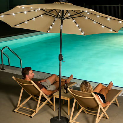 Outdoor Umbrella 9FT Solar LED Lights for Patio Garden Pool Beach