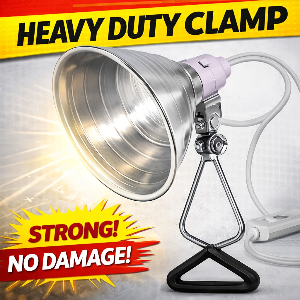 Clamp Light Fixture 8.5 Inch 150W Max E26 Socket Aluminum Reflector 360° Adjustable | Work Light for Grow Workshop Photography Bedside Studio 2-Pack